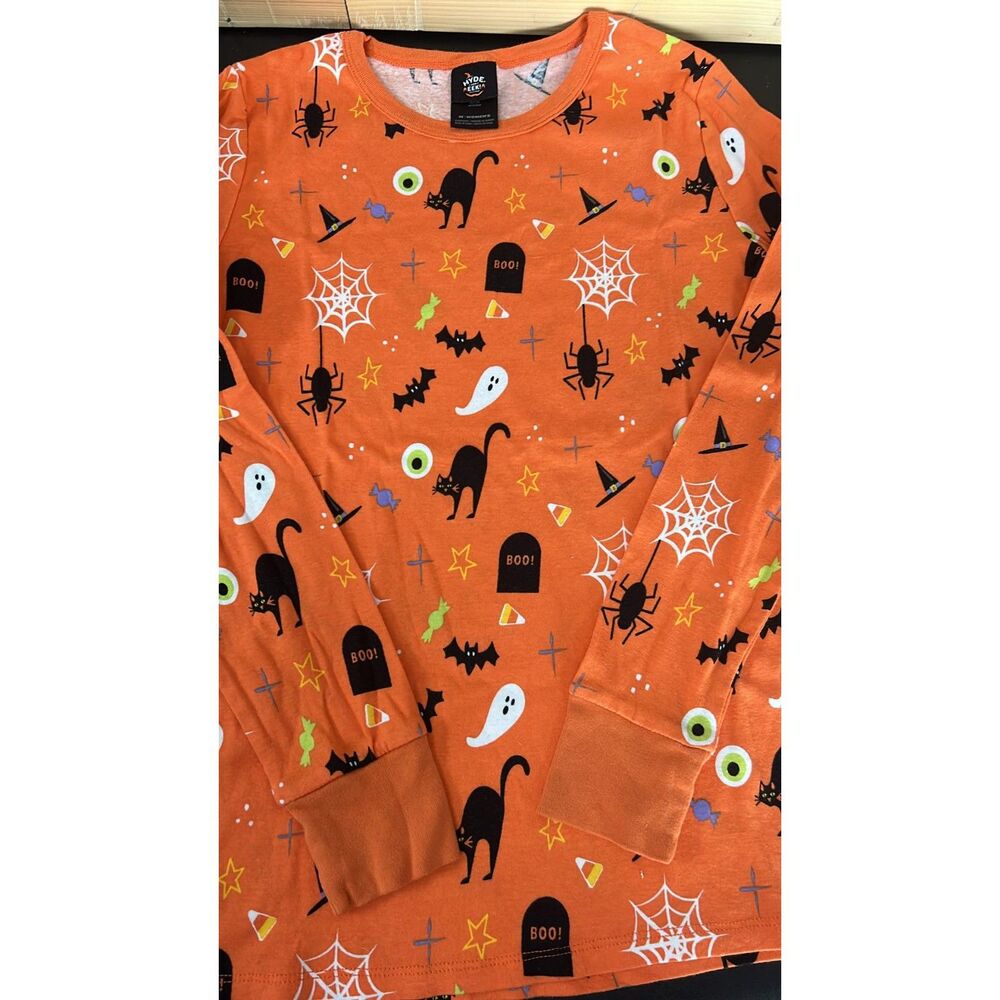 Hyde and EEK Women's Pajama 2 - Piece  Orange and Black Halloween